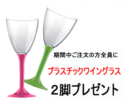 プラスチックワイングラスプレゼント