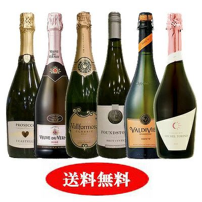 世界の「泡」飲み比べ！ シニアソムリエ厳選 辛口スパークリングワイン6本セット