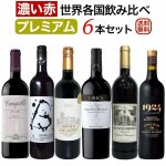 プレミアム「濃い赤ワイン」世界各国飲み比べ6本セット