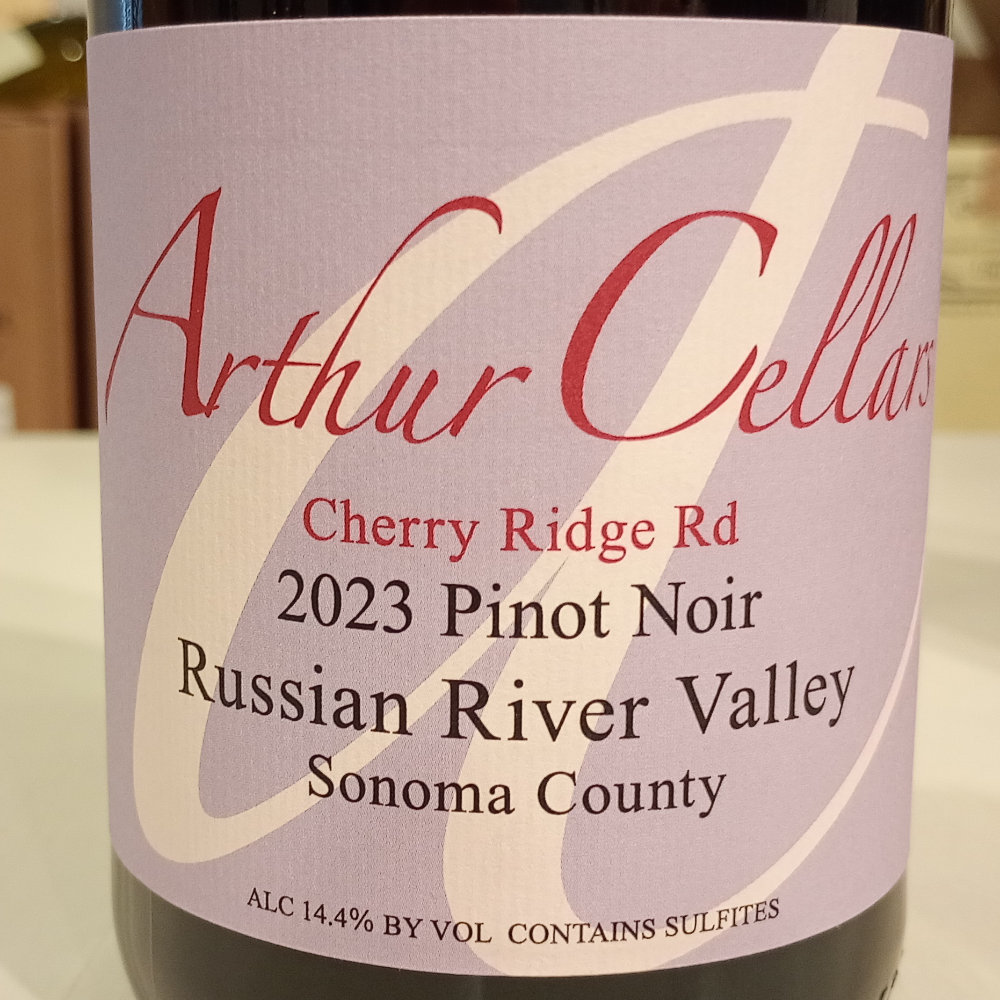 アーサーセラーズ　チェリー・リッジ　ピノ・ノワール　ロシアンリヴァー・ヴァレー 2023