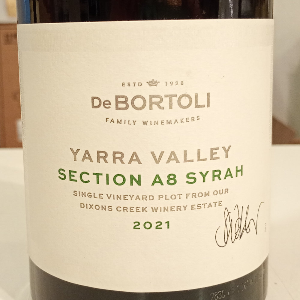 デ・ボルトリ シングルヴィンヤード・セレクション A8 シラー 2021